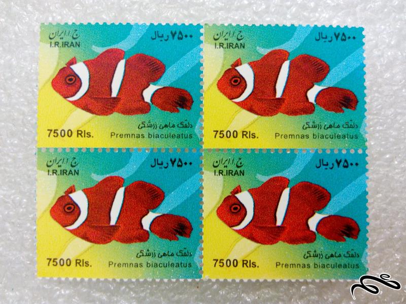 بلوک تمبر دلقک ماهی زرشکی (۳۳)+ F