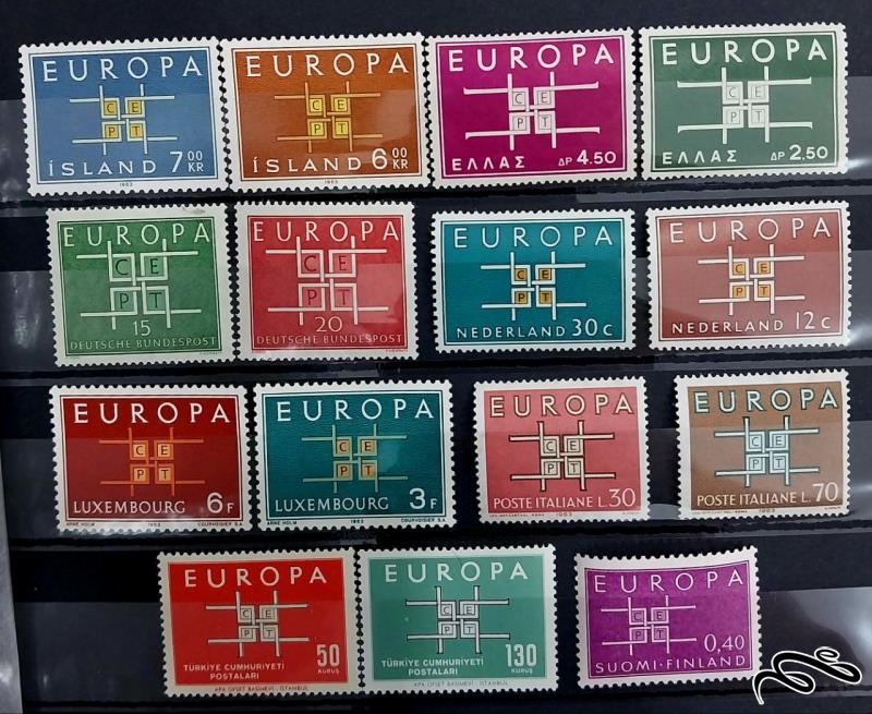 اروپا سپت هلند 1963 بدون تکرار 15قطعه / تکرار نشدنی کاتالوگ 14 دلار