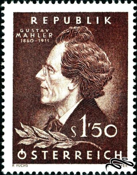 تمبر زیبای 1960 باارزش Anniversary of Gustav Mahler اتریش (93)0
