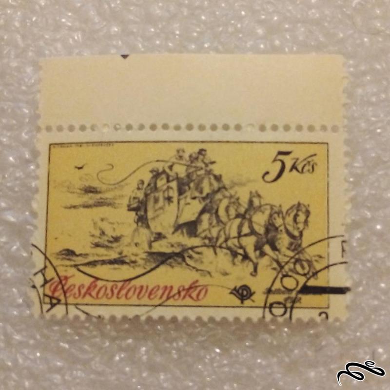 تمبر چکسلواکی 1989 درشکه مهر گمرکی چسبدار (92)6