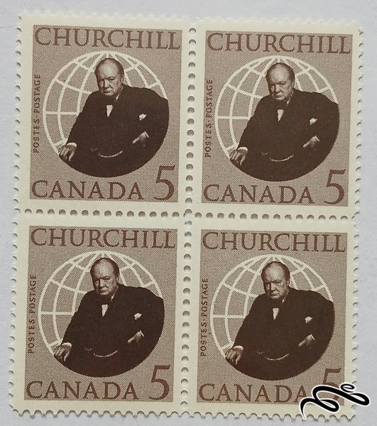 بلوک تمبر مراسم بزرگداشت سر وینستون چرچیل / کانادا 1965