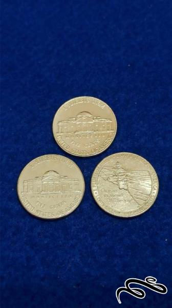 3 سکه 5 سنتی آمریکا