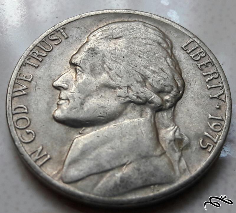 سکه 5 سنت جفرسون آمریکا سال 1975