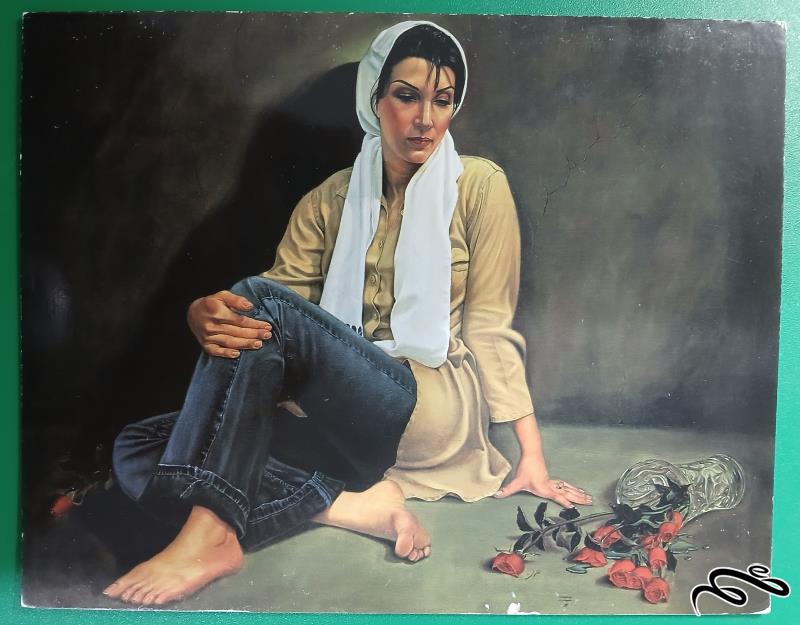کارت پستال قدیمی زن ایرانی اثر محمود نصراله/ سایز بزرگ / توضیحات دارد