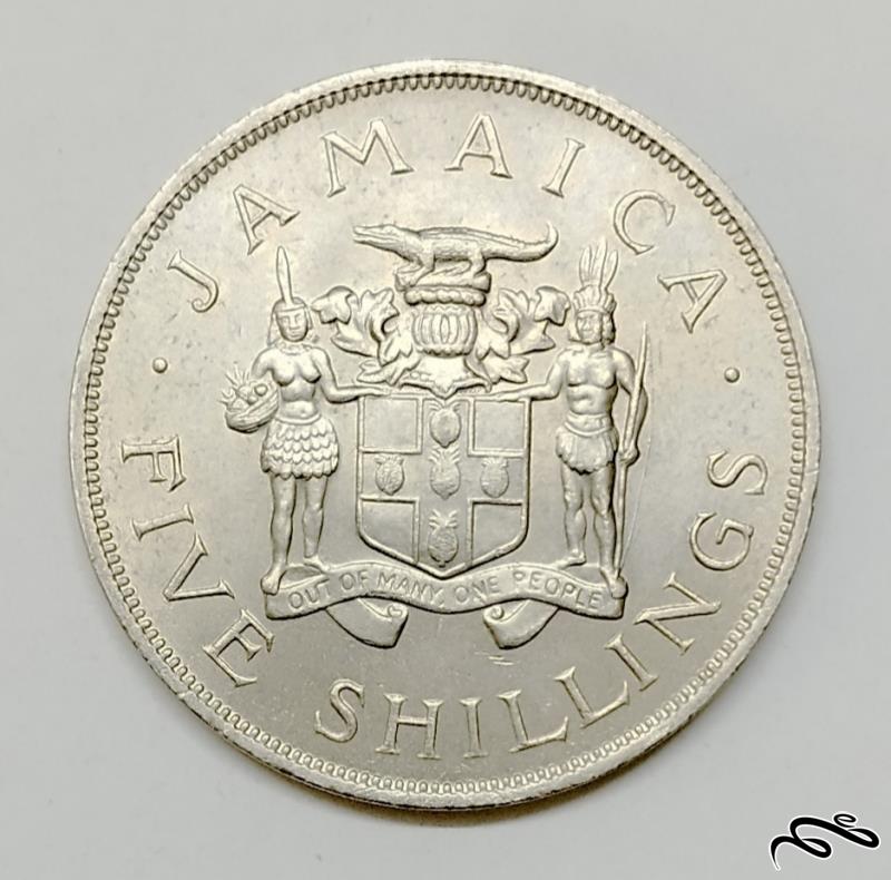 سکه یادبودی 5 شیلینگ جامائیکا 1966 (سایز بزرگ)