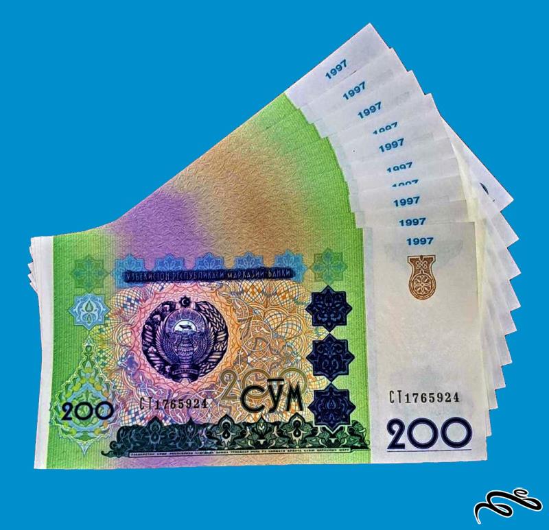 6 برگ 200 سوم ازبکستان ( 3 جفت سوپر بانکی )