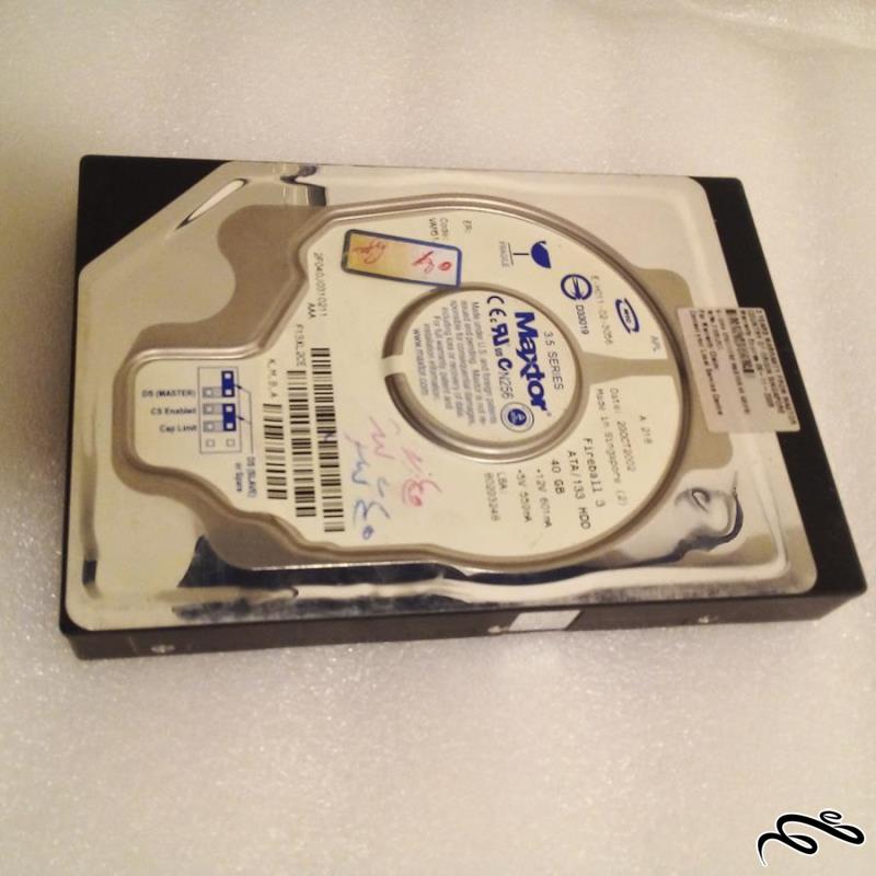هارد HDD دیسک اینترنال کمیاب 40 گیگا بایت مکستور معیوب (ک 3) ش 06