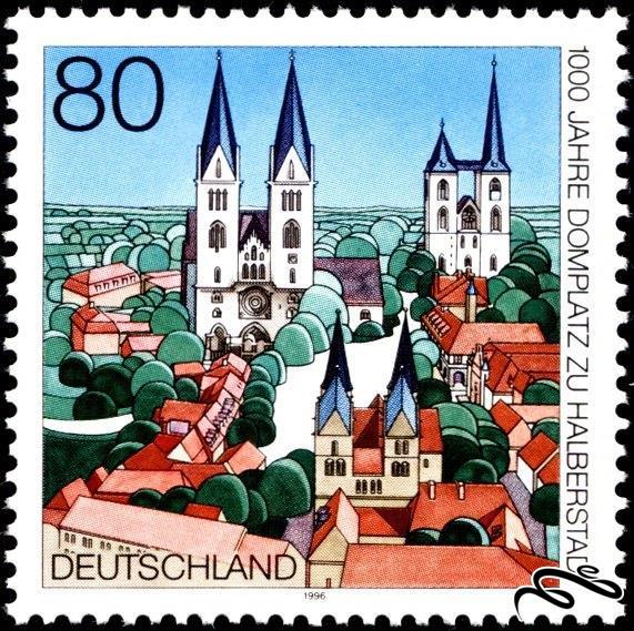 تمبر زیبای 1996باارزش Cathedral Square in Halberstadt المان (94)5