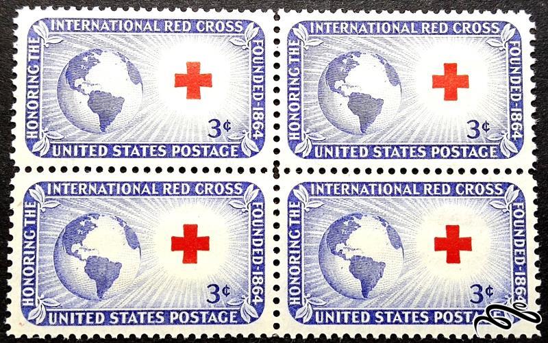 بلوک تمبر باارزش 3 سنت 1952 امریکا . صلیب سرخ (00)+