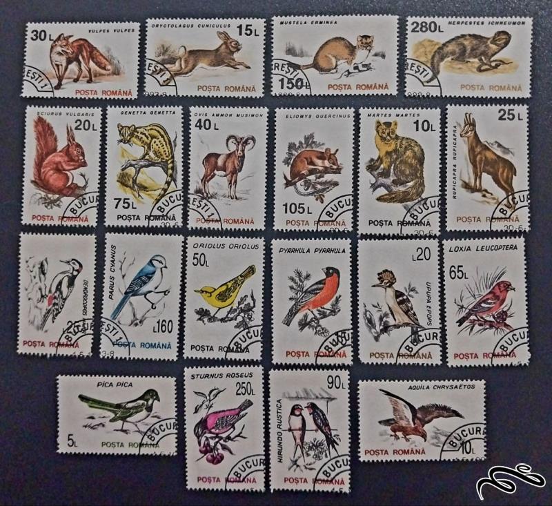 پستانداران و پرندگان رومانی   20 قطعه