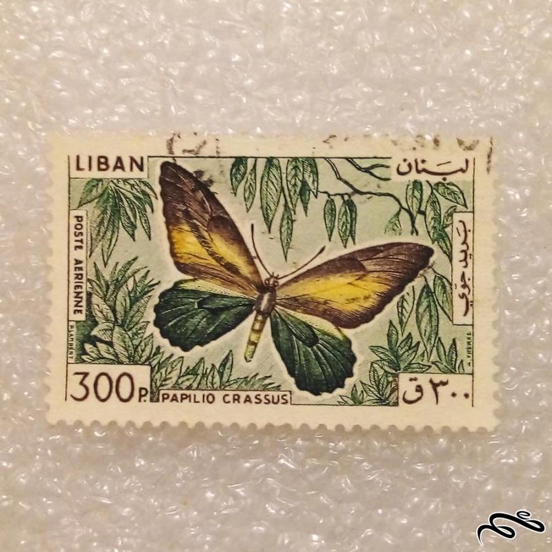 تمبر زیبای باارزش لبنان / پروانه / باطله (90)3