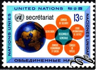 تمبر U.N. Secretariat باارزش 1968 سازمان ملل نیویورک (94)3+