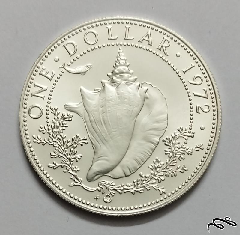 سکه نقره یک دلار الیزابت دوم باهاماس 1972