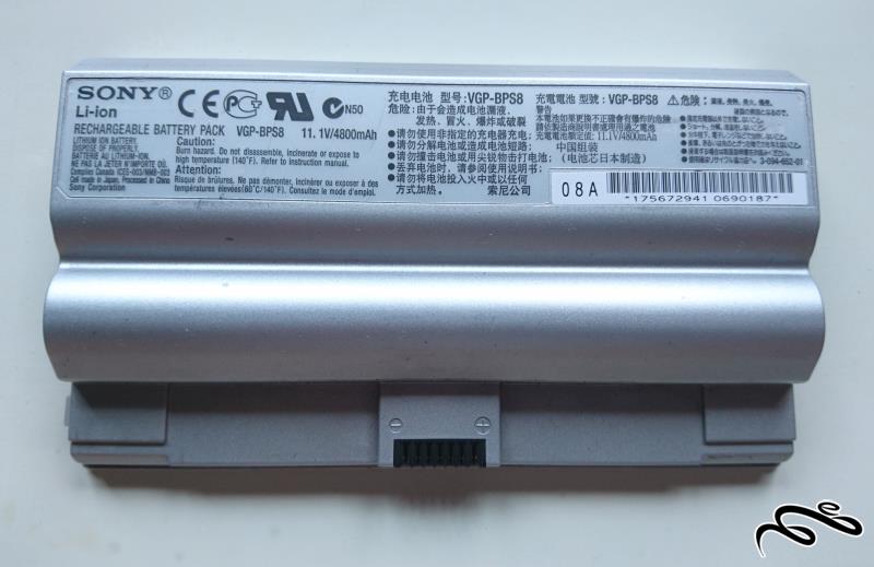 باتری اورجینال لپ تاپ سونی مدل: Sony VGP-BPS8