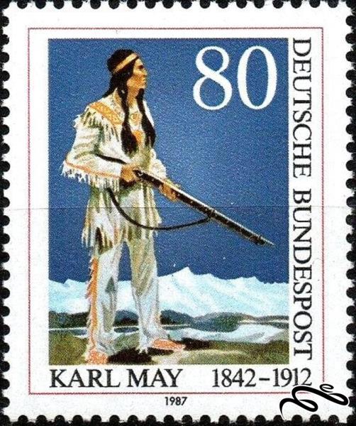 🇩🇪آلمان 1987 The 75th Anniversary of the Death of Karl May, Write