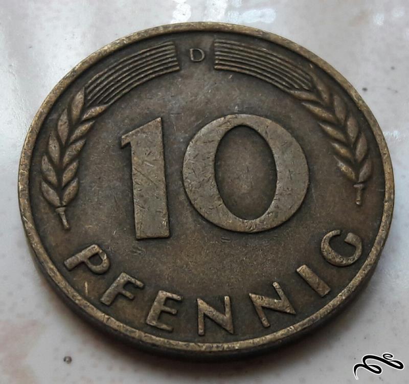 سکه 10 فنیگ آلمان سال 1950
