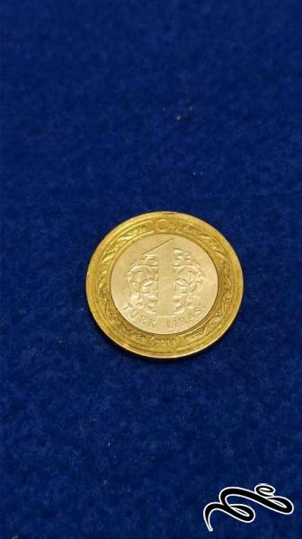 سکه 1 لیر دو رنگ ترکیه
