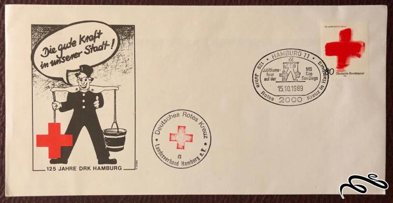 پاکت مهر روز (صلیب سرخ)  / آلمان 1988